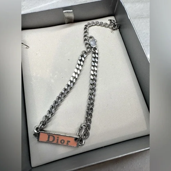 Dior Silver Bracelet Silver and Pink Enamel - Picture 4 of 6